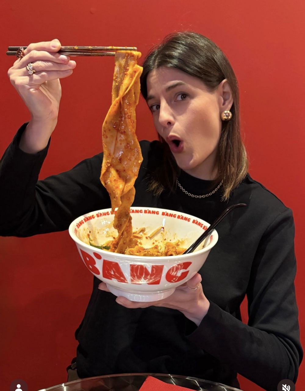 Guest with a giant noodle